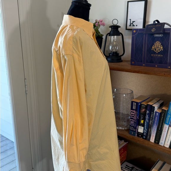 Yellow Gingham Casual Button Down Shirt - Picture 3 of 5